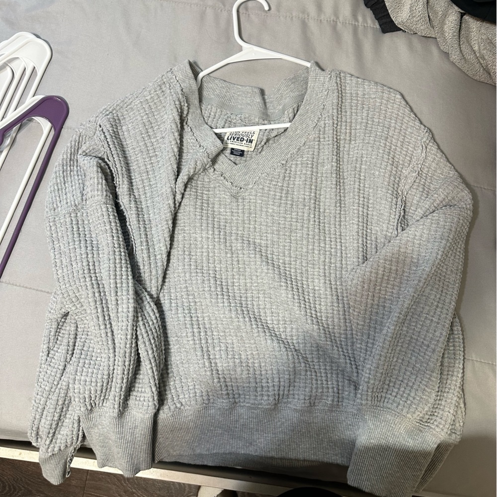 AE Oversized Waffle Sweatshirt